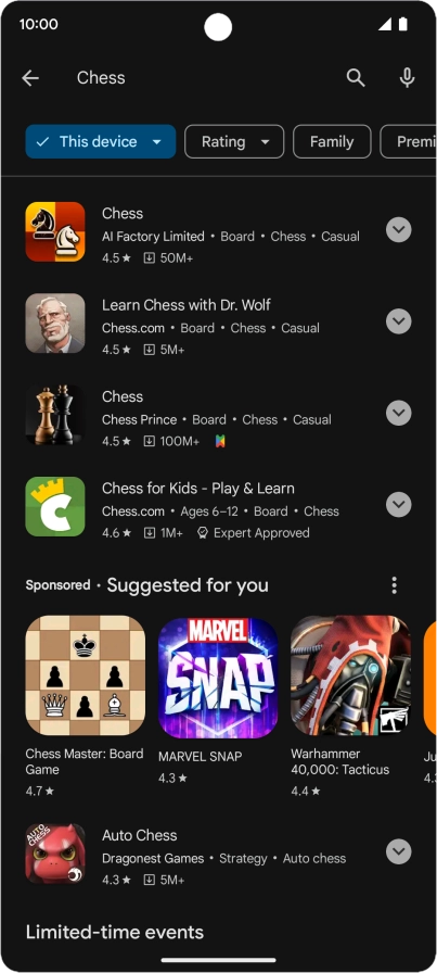Press the required app. Press the required app.