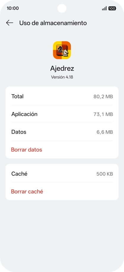 Pulsa Borrar caché.