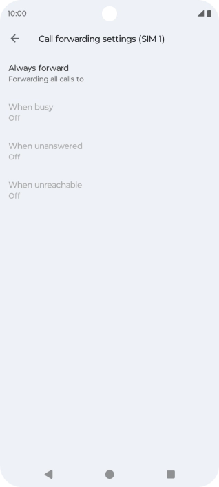 Press the required divert type. Press the required divert type.