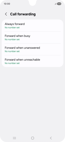 Press the required divert type. Press the required divert type.