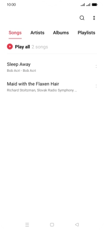 Press the required category and go to the required audio file.