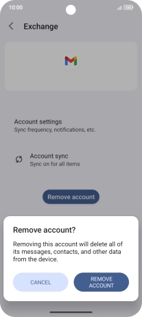 Press REMOVE ACCOUNT. Press REMOVE ACCOUNT.