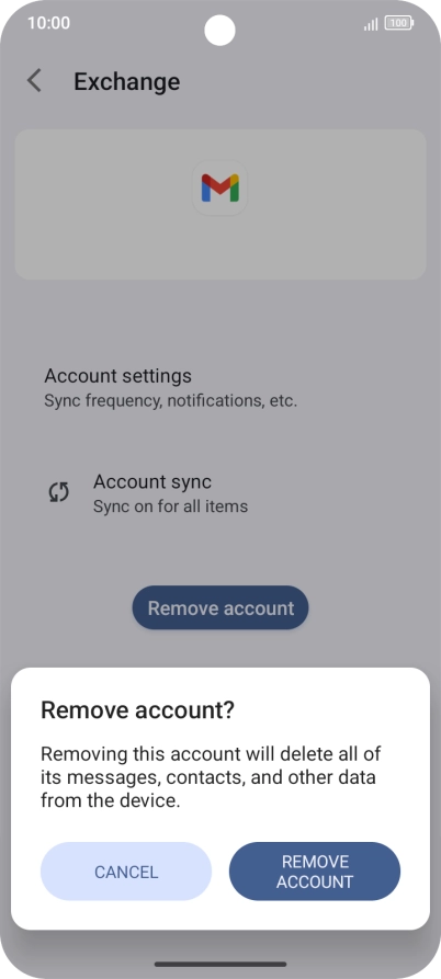Press REMOVE ACCOUNT. Press REMOVE ACCOUNT.