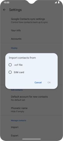 Press the name of the SIM. Press the name of the SIM.