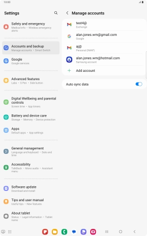 Press the required email account. Press the required email account.