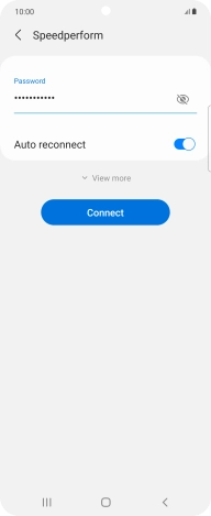 Key in the password for the Wi-Fi network and press Connect. Key in the password for the Wi-Fi network and press Connect.