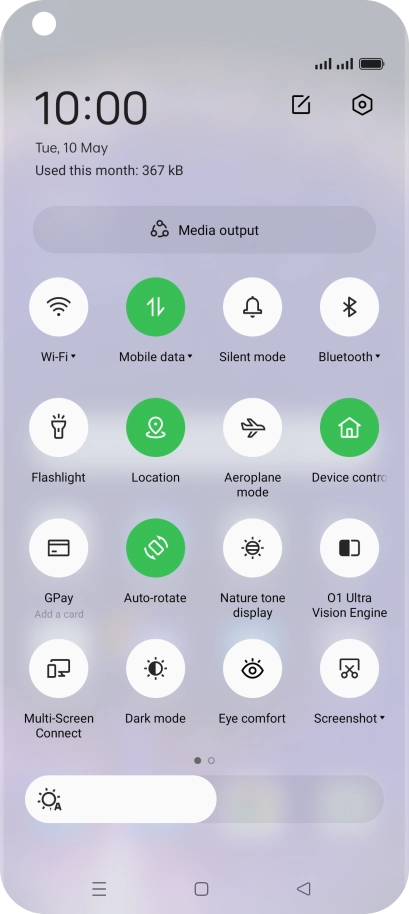 Press the settings icon.