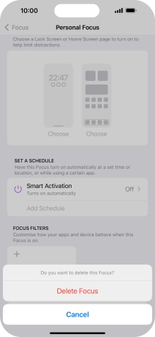 Press Delete Focus.