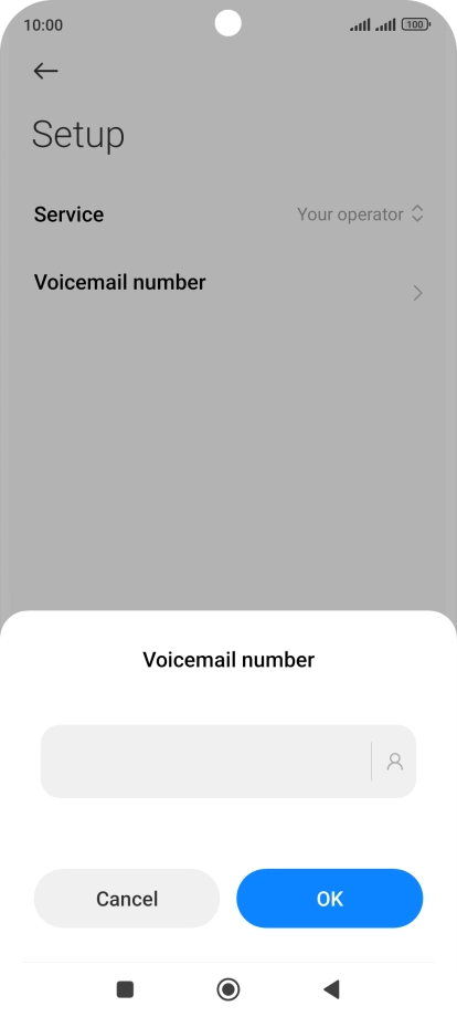 Key in +447836121121 and press OK.