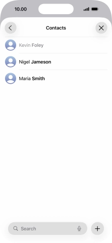 Press the required contact. Press the required contact.