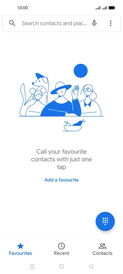 Press the keypad icon.
