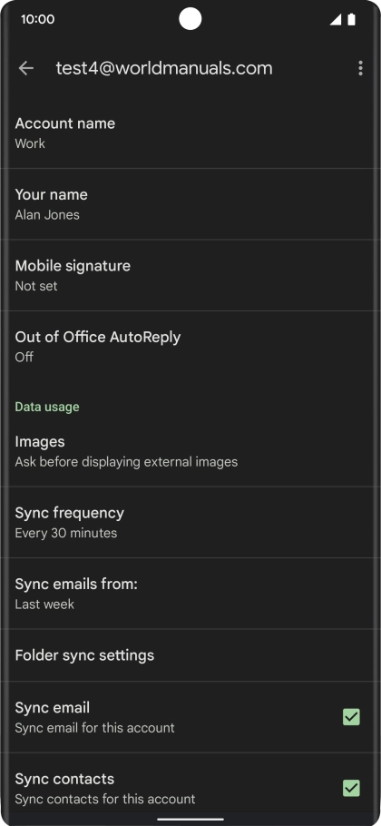 Press Account name and key in the required name. Press Account name and key in the required name.