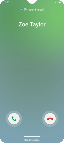 Press and drag the accept call icon right. Press and drag the accept call icon right.