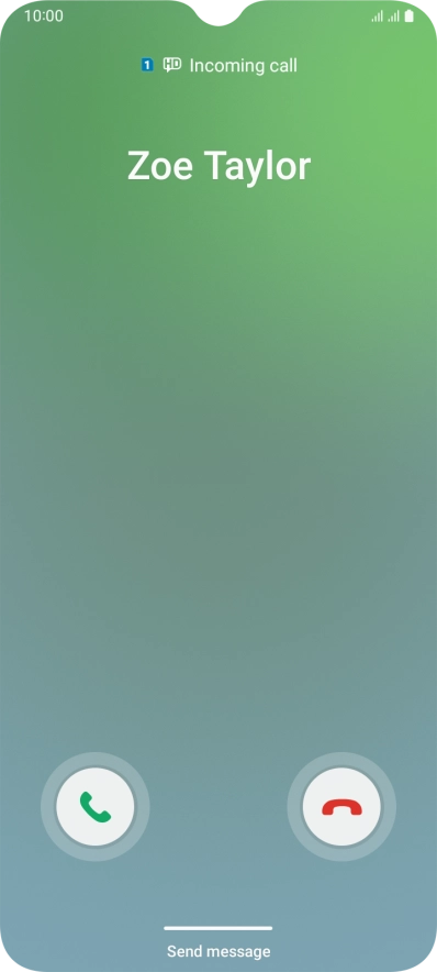 Press and drag the accept call icon right. Press and drag the accept call icon right.