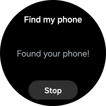 Press Stop when you've found your phone. Press Stop when you've found your phone.