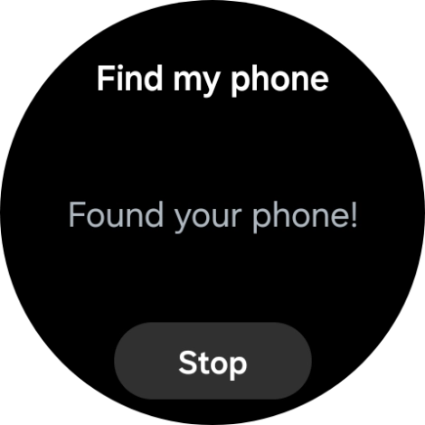 Press Stop when you've found your phone. Press Stop when you've found your phone.