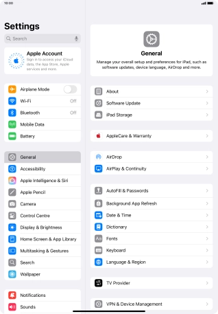 Press Apple Account. Press Apple Account.
