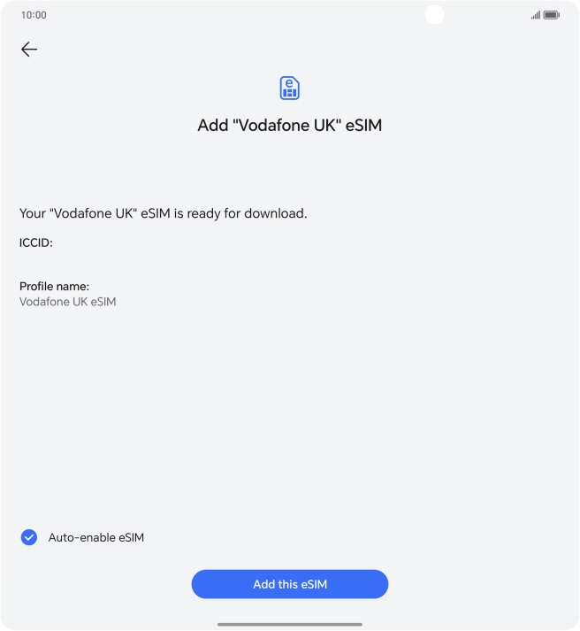 Press Add this eSIM. Press Add this eSIM.