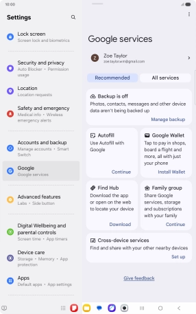 Press Manage backup. Press Manage backup.