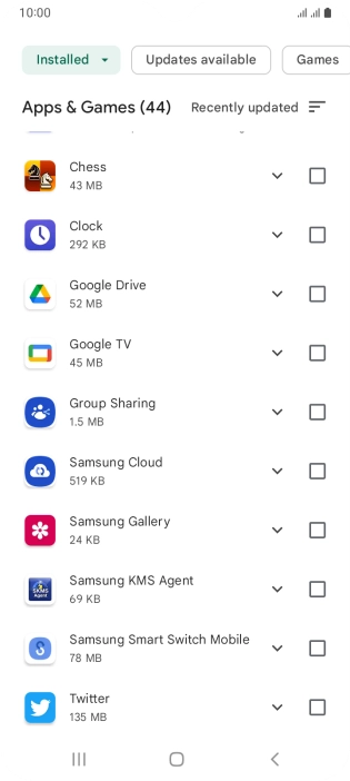Press the required app. Press the required app.
