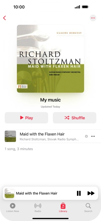 Press the song title.