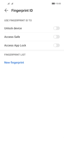 Press New fingerprint. Press New fingerprint.