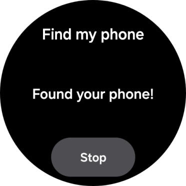 Press Stop when you've found your phone. Press Stop when you've found your phone.