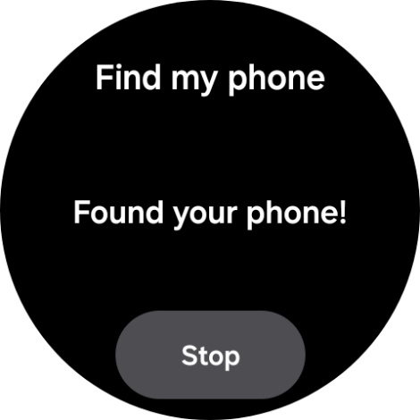 Press Stop when you've found your phone. Press Stop when you've found your phone.
