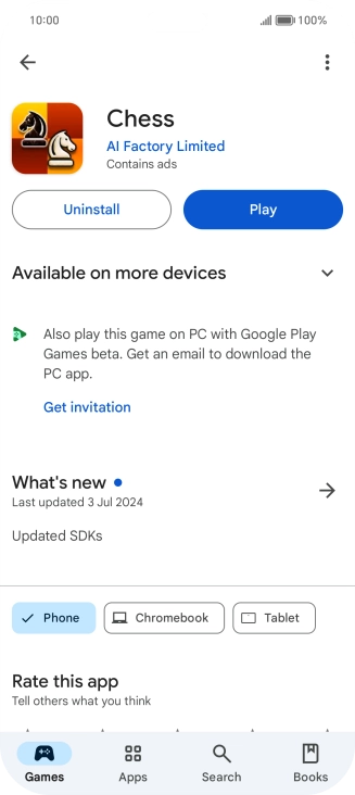 Press Uninstall.