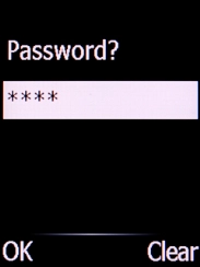 Key in the phone lock code (default is 12345) and press the Left selection key. Key in the phone lock code (default is 12345) and press the Left selection key.