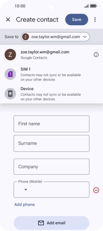 Press the required Google account.