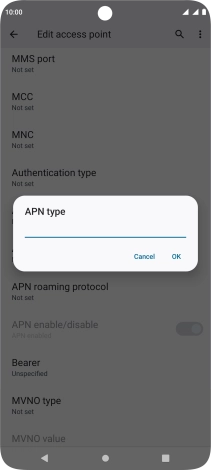 Key in default and press OK. Key in default and press OK.