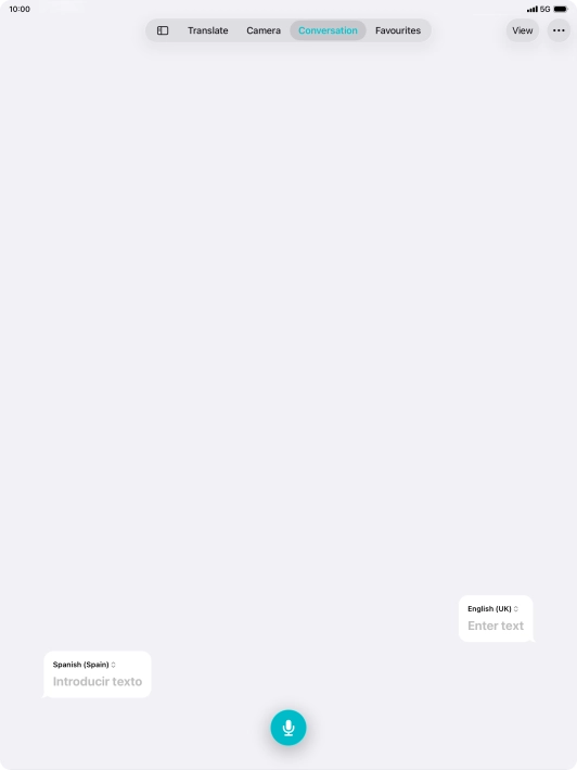 Press the microphone icon and say the required word or sentence.
