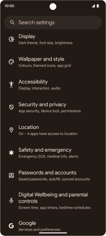 Press Passwords and accounts. Press Passwords and accounts.