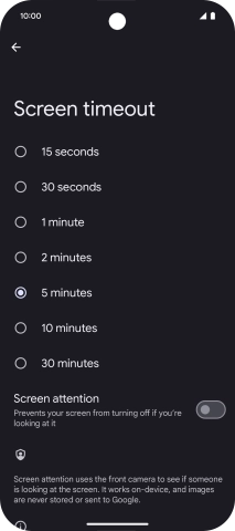 Press the required setting. Press the required setting.