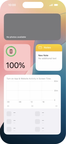 Slide your finger up or down on the screen to see more widgets. Slide your finger up or down on the screen to see more widgets.