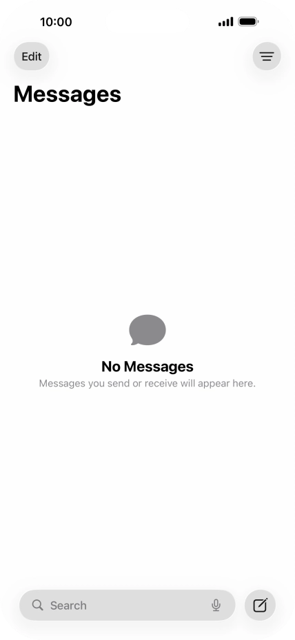 Press the new message icon. Press the new message icon.