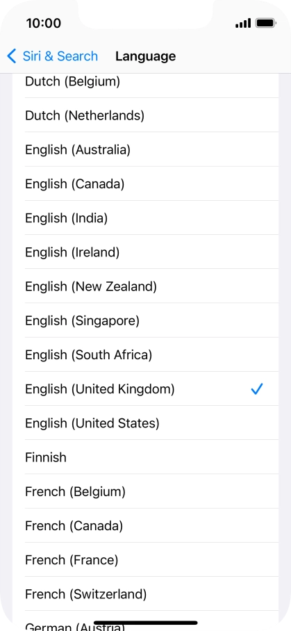 Press the required language. Press the required language.
