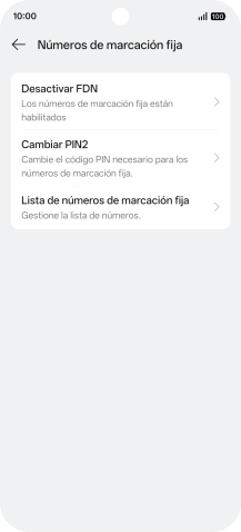 Pulsa Desactivar FDN. Pulsa Desactivar FDN.