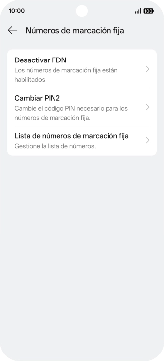 Pulsa Desactivar FDN. Pulsa Desactivar FDN.
