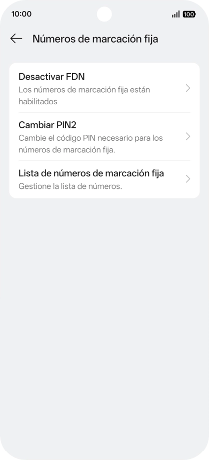 Pulsa Desactivar FDN. Pulsa Desactivar FDN.