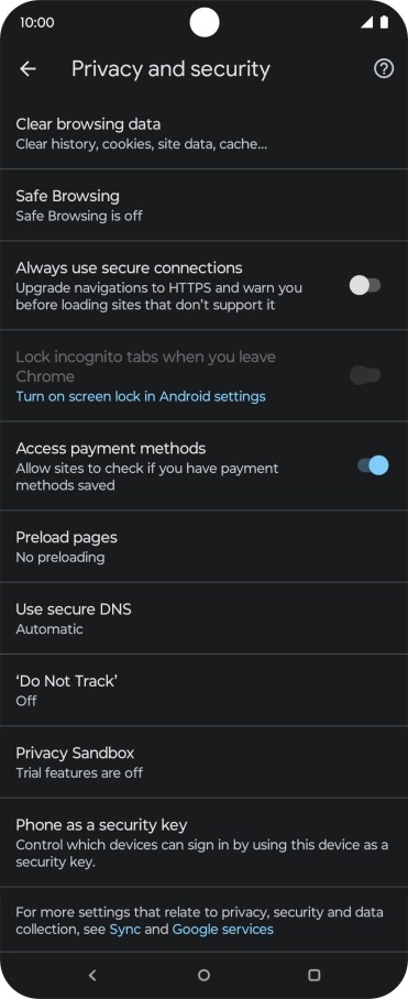 Press Clear browsing data. Press Clear browsing data.