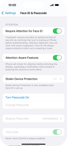 Press Turn Passcode On and key in a phone lock code of your own choice twice. Press Turn Passcode On and key in a phone lock code of your own choice twice.