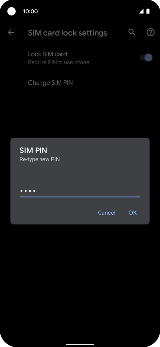 Key in the new PIN again and press OK.