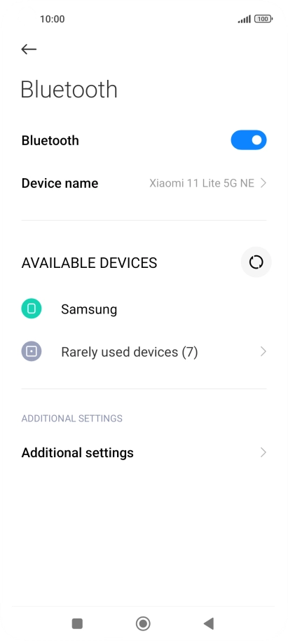 Press the required Bluetooth device and follow the instructions on the screen to pair the device with your phone. Press the required Bluetooth device and follow the instructions on the screen to pair the device with your phone.