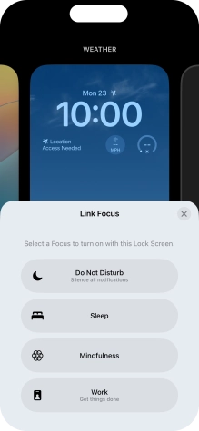 Press the required focus mode. Press the required focus mode.