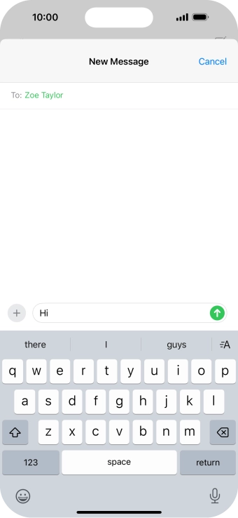 Press the send icon. Press the send icon.