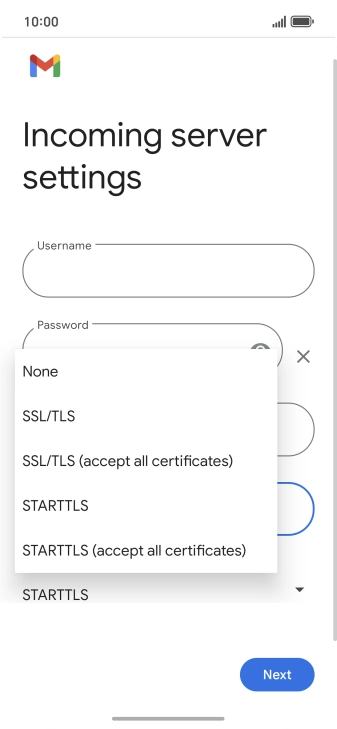 Press SSL/TLS.