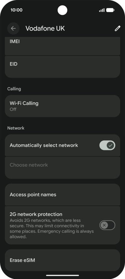 Press Erase eSIM.