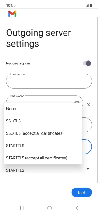 Press SSL/TLS.